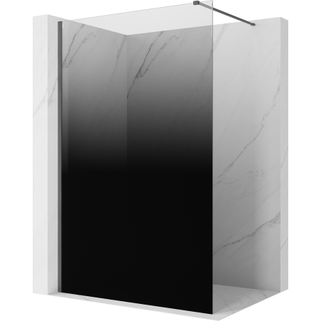 Mexen Kioto sprchová stěna Walk-in 140 x 200 cm, černá ombre 8 mm, gun gray kartáčovaná - 800-140-101-66-76