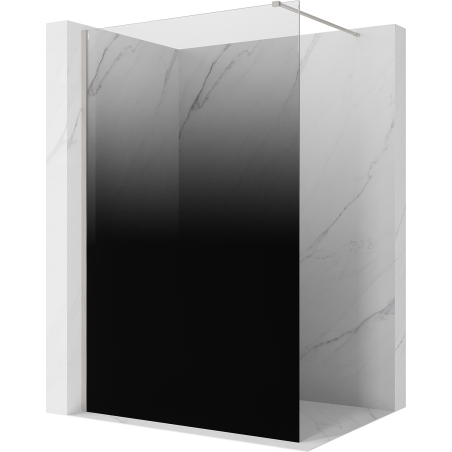 Mexen Kioto sprchová stěna Walk-in 80 x 200 cm, černá ombre 8 mm, kartáčovaný nikl - 800-080-101-97-76