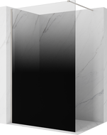 Mexen Kioto sprchová stěna Walk-in 80 x 200 cm, černá ombre 8 mm, kartáčovaný nikl - 800-080-101-97-76