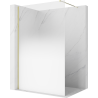 Mexen Kioto sprchová stěna Walk-in 110 x 200 cm, bílá ombre 8 mm, zlatá - 800-110-101-50-86