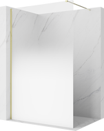 Mexen Kioto sprchová stěna Walk-in 110 x 200 cm, bílá ombre 8 mm, zlatá - 800-110-101-50-86