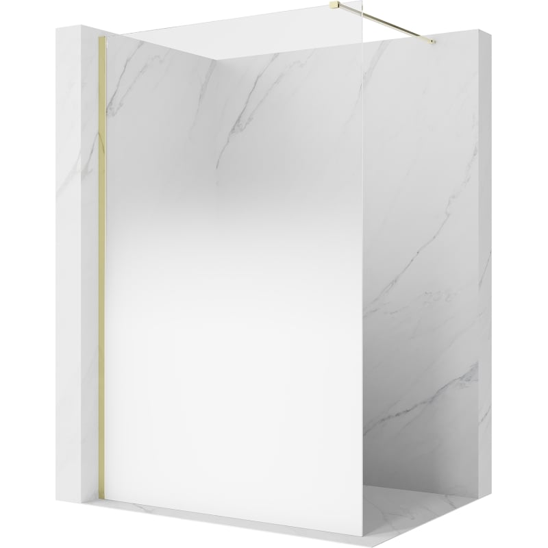 Mexen Kioto sprchová zástěna Walk-in 120 x 200 cm, ombre bílá 8 mm, zlatá - 800-120-101-50-86