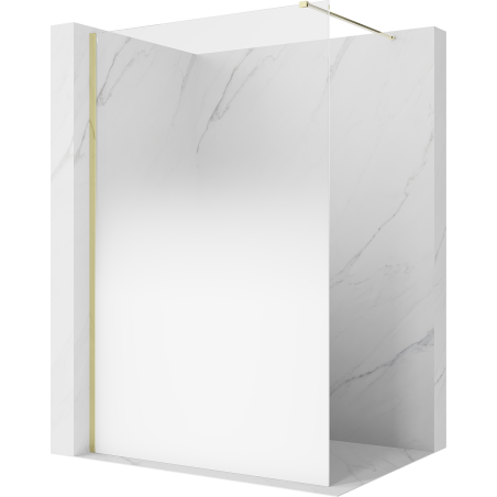 Mexen Kioto sprchová stěna Walk-in 140 x 200 cm, bílá ombre 8 mm, zlatá - 800-140-101-50-86
