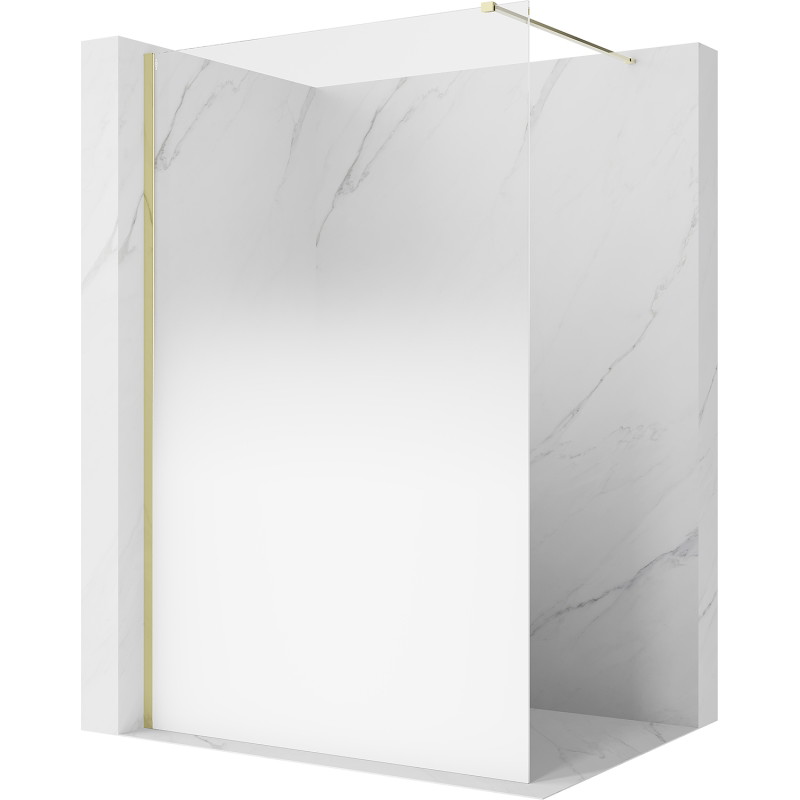 Mexen Kioto sprchová stěna Walk-in 150 x 200 cm, bílá ombre 8 mm, zlatá - 800-150-101-50-86