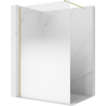 Mexen Kioto sprchová zástěna Walk-in 70 x 200 cm, bílá ombré 8 mm, zlato kartáčovaná - 800-070-101-55-86