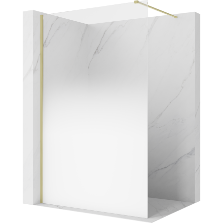 Mexen Kioto sprchová stěna Walk-in 80 x 200 cm, bílá ombre 8 mm, zlatá kartáčovaná - 800-080-101-55-86