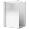 Mexen Kioto sprchová stěna Walk-in 80 x 200 cm, bílá ombre 8 mm, zlatá kartáčovaná - 800-080-101-55-86