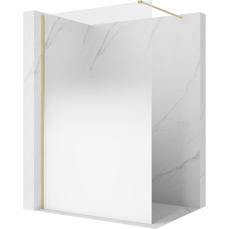 Mexen Kioto sprchová stěna Walk-in 90 x 200 cm, ombre bílá 8 mm, zlatá kartáčovaná - 800-090-101-55-86