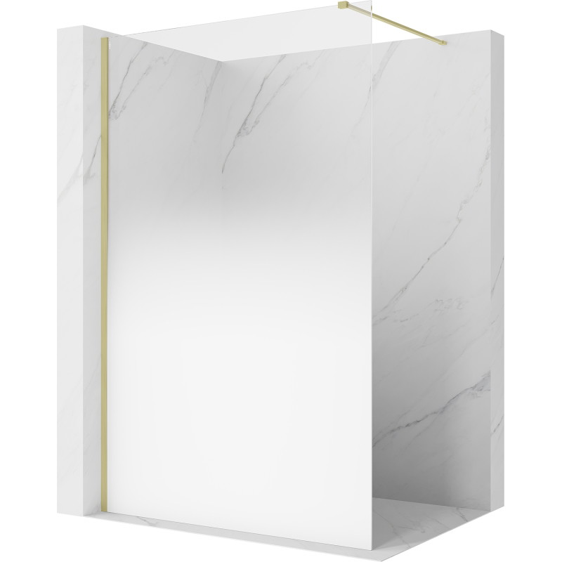 Mexen Kioto sprchová stěna Walk-in 140 x 200 cm, ombre bílá 8 mm, zlato kartáčovaná - 800-140-101-55-86