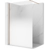 Mexen Kioto sprchová stěna Walk-in 80 x 200 cm, bílá ombre 8 mm, kartáčovaná měď - 800-080-101-65-86