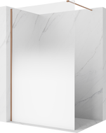 Mexen Kioto sprchová stěna Walk-in 100 x 200 cm, bílý ombre 8 mm, kartáčovaná měď - 800-100-101-65-86
