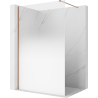 Mexen Kioto sprchová stěna Walk-in 130 x 200 cm, ombre bílá 8 mm, kartáčovaná měď - 800-130-101-65-86