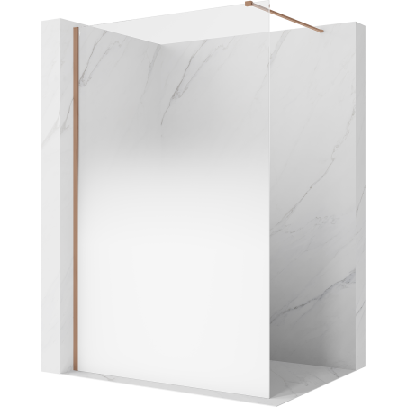 Mexen Kioto sprchová stěna Walk-in 140 x 200 cm, bílá ombre 8 mm, kartáčovaná měď - 800-140-101-65-86