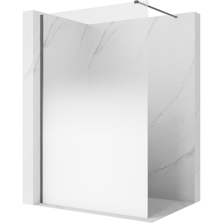 Mexen Kioto sprchová stěna Walk-in 140 x 200 cm, bílá ombre 8 mm, kartáčovaná gun gray - 800-140-101-66-86