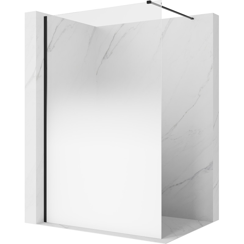 Mexen Kioto sprchová stěna Walk-in 80 x 200 cm, bílá ombre 8 mm, černá - 800-080-101-70-86