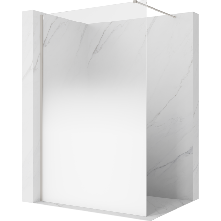 Mexen Kioto sprchová zástěna Walk-in 70 x 200 cm, bílá ombre 8 mm, kartáčovaný nikl - 800-070-101-97-86