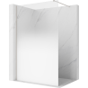 Mexen Kioto sprchová zástěna Walk-in 70 x 200 cm, bílá ombre 8 mm, kartáčovaný nikl - 800-070-101-97-86