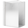 Mexen Kioto sprchová stěna Walk-in 90 x 200 cm, bílá ombre 8 mm, kartáčovaný nikl - 800-090-101-97-86