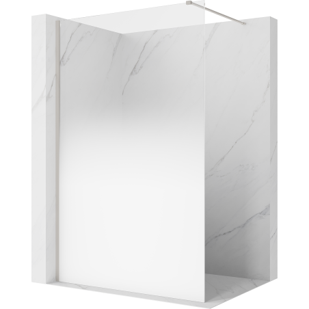 Mexen Kioto sprchová stěna Walk-in 140 x 200 cm, bílý ombre 8 mm, kartáčovaný nikl - 800-140-101-97-86