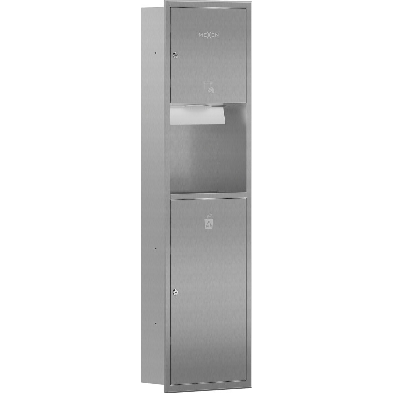 Mexen Linox vestavný zásobník na papírové ručníky s košem, inox - 70K003-01 - 70K002-01