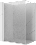 Mexen Kioto sprchová stěna Walk-in 80 x 200 cm, crackle transparentní 12 mm, bílá - 800-080-101-20-04-X