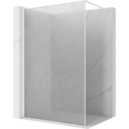 Mexen Kioto sprchová zástěna Walk-in 140 x 200 cm, crackle transparent 12 mm, bílá - 800-140-101-20-04-X