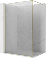 Mexen Kioto sprchová stěna Walk-in 100 x 200 cm, crackle transparentní 12 mm, zlatá - 800-100-101-50-04-X