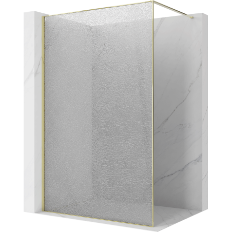 Mexen Kioto stěna sprchová Walk-in 120 x 200 cm, crackle transparent 12 mm, zlatá - 800-120-101-50-04-X