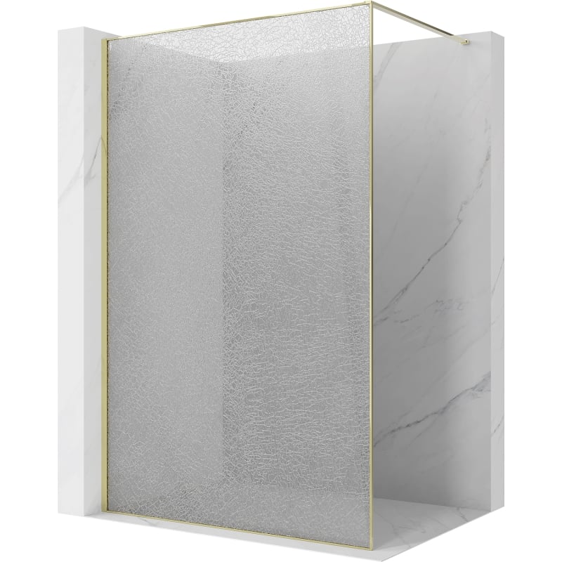 Mexen Kioto sprchová stěna Walk-in 150 x 200 cm, prasklinové čiré 12 mm, zlatá - 800-150-101-50-04-X