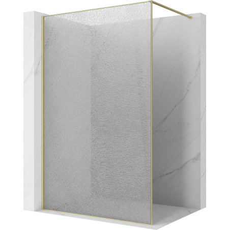 Mexen Kioto stěna sprchová Walk-in 70 x 200 cm, transparentní crackle 12 mm, zlatá kartáčovaná - 800-070-101-55-04-X