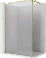 Mexen Kioto sprchová stěna Walk-in 80 x 200 cm, crackle transparent 12 mm, zlatá kartáčovaná - 800-080-101-55-04-X
