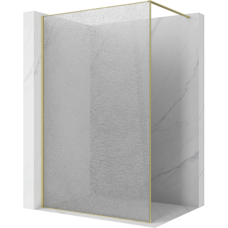 Mexen Kioto sprchová stěna Walk-in 150 x 200 cm, crackle transparentní 12 mm, zlatá kartáčovaná - 800-150-101-55-04-X