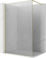 Mexen Kioto sprchová stěna Walk-in 160 x 200 cm, crackle transparentní 12 mm, zlatá kartáčovaná - 800-160-101-55-04-X
