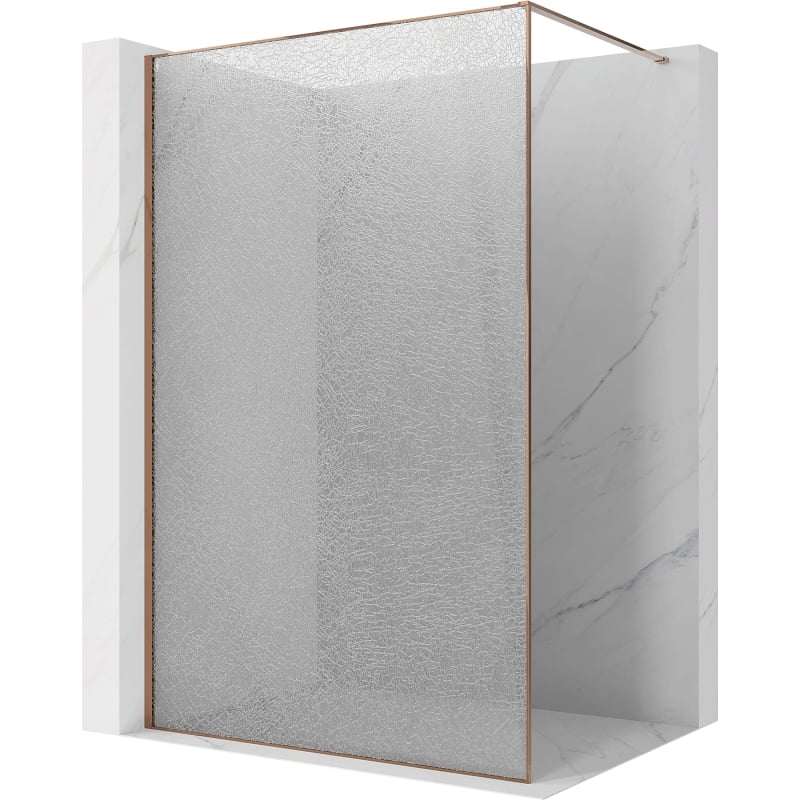 Mexen Kioto sprchová stěna Walk-in 90 x 200 cm, crackle transparentní 12 mm, růžové zlato - 800-090-101-60-04-X