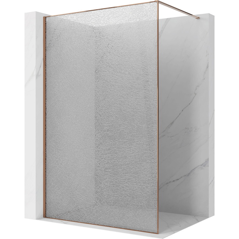 Mexen Kioto sprchová stěna Walk-in 100 x 200 cm, crackle transparentní 12 mm, růžové zlato - 800-100-101-60-04-X
