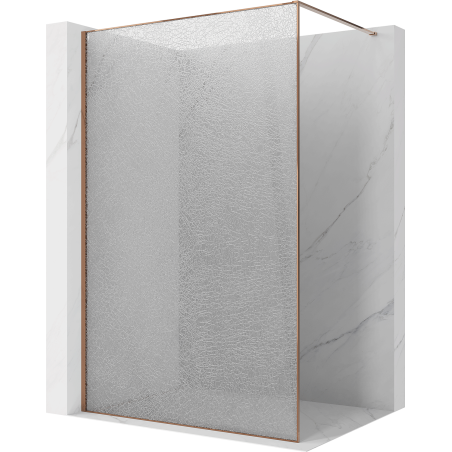 Mexen Kioto sprchová stěna Walk-in 100 x 200 cm, crackle transparentní 12 mm, růžové zlato - 800-100-101-60-04-X