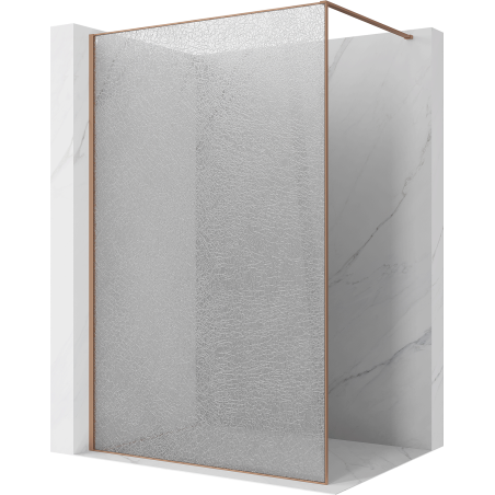 Mexen Kioto sprchová stěna Walk-in 90 x 200 cm, crackle transparent 12 mm, kartáčovaná měď - 800-090-101-65-04-X