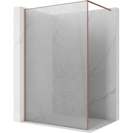 Mexen Kioto sprchová stěna Walk-in 100 x 200 cm, crackle transparentní 12 mm, měď kartáčovaná - 800-100-101-65-04-X