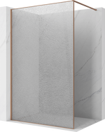 Mexen Kioto sprchová stěna Walk-in 120 x 200 cm, crackle transparentní 12 mm, kartáčovaná měď - 800-120-101-65-04-X