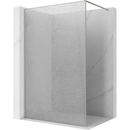 Mexen Kioto sprchová stěna Walk-in 130 x 200 cm, crackle transparentní 12 mm, kartáčovaný nikl - 800-130-101-97-04-X