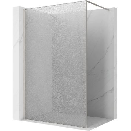 Mexen Kioto sprchová stěna Walk-in 150 x 200 cm, crackle transparent 12 mm, kartáčovaný nikl - 800-150-101-97-04-X