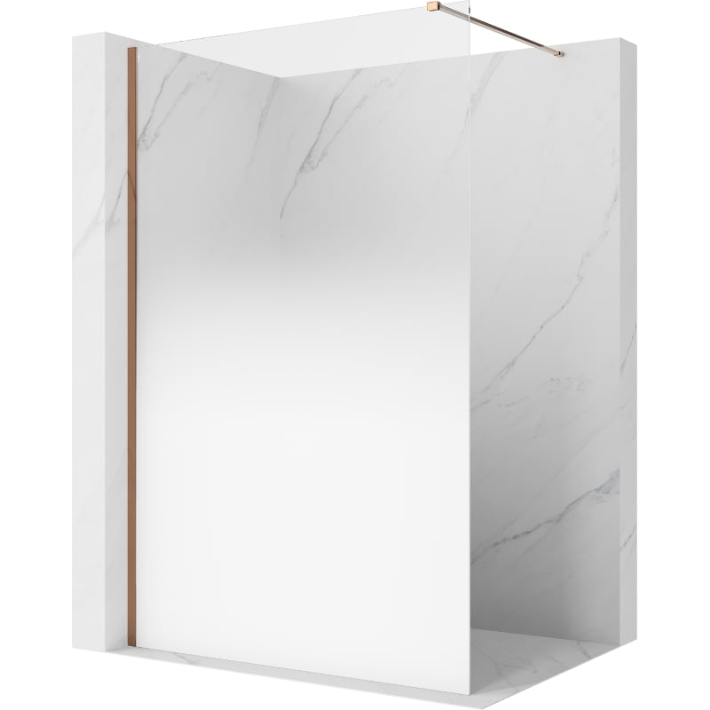 Mexen Kioto Sprchová stěna Walk-in 120 x 200 cm, ombre bílá 8 mm, růžové zlato - 800-120-101-60-86