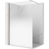 Mexen Kioto sprchová stěna Walk-in 140 x 200 cm, bílá ombre 8 mm, růžové zlato - 800-140-101-60-86