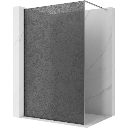 Mexen Kioto sprchová stěna Walk-in 90 x 200 cm, crackle grafit 12 mm, chrom - 800-090-101-01-44-X
