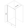 Mexen Kioto sprchová stěna Walk-in 90 x 200 cm, crackle grafit 12 mm, zlato kartáčované - 800-090-101-55-44-X