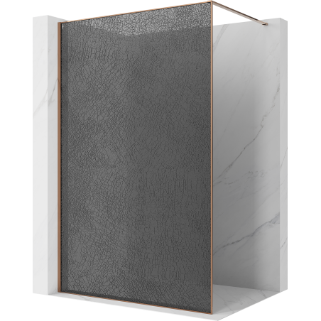 Mexen Kioto sprchová zástěna Walk-in 70 x 200 cm, crackle grafit 12 mm, růžové zlato - 800-070-101-60-44-X