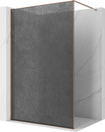 Mexen Kioto sprchová stěna Walk-in 130 x 200 cm, crackle grafit 12 mm, růžové zlato - 800-130-101-60-44-X