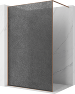 Mexen Kioto sprchová stěna Walk-in 160 x 200 cm, crackle grafit 12 mm, kartáčovaná měď - 800-160-101-65-44-X