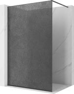 Mexen Kioto sprchová zástěna Walk-in 130 x 200 cm, crackle grafit 12 mm, gun gray kartáčovaný - 800-130-101-66-44-X