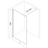 Mexen Kioto sprchová stěna Walk-in 100 x 200 cm, crackle grafit 12 mm, černá - 800-100-101-70-44-X